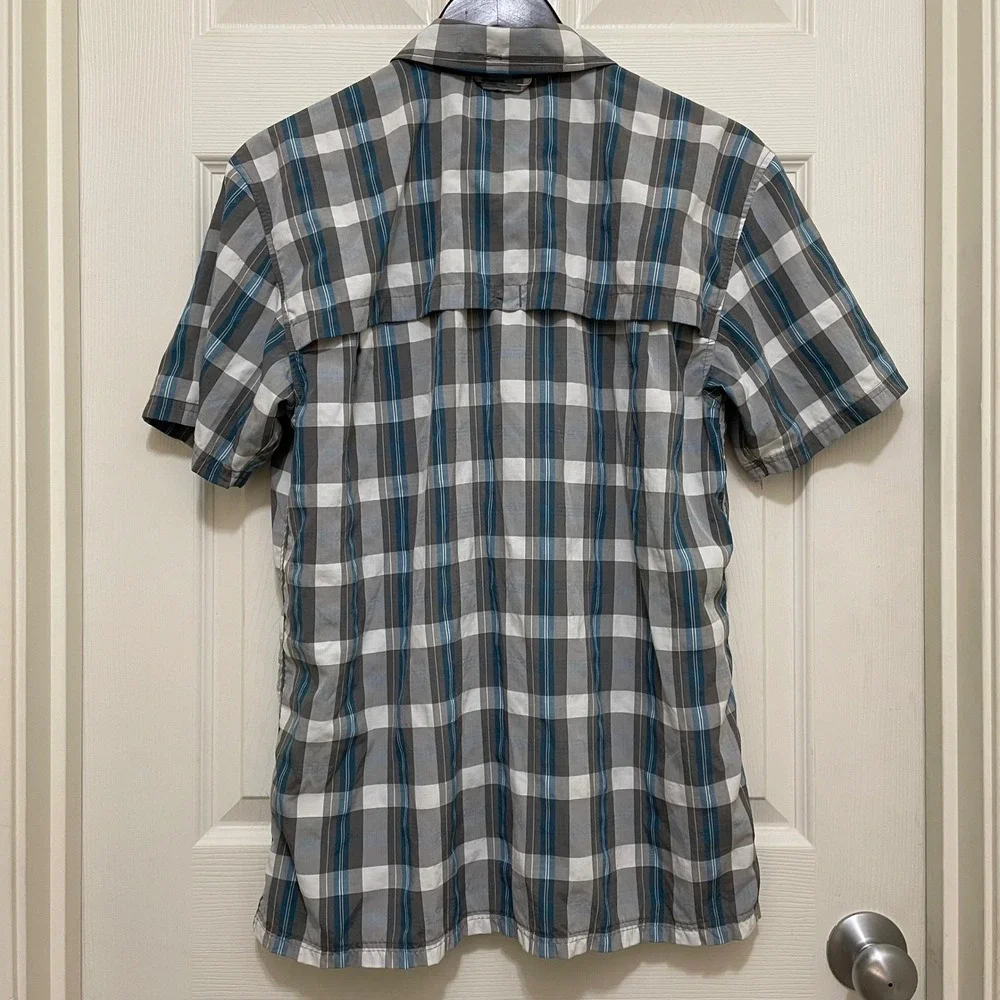 EMS Eastern Mountain Sports Plaid‎ Button Up Sm Short Sleeve Lightweight Outdoor